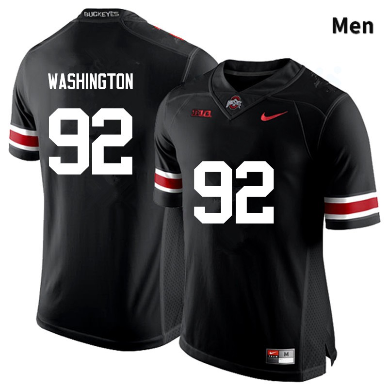 Ohio State Buckeyes Adolphus Washington Men's #92 Black Game Stitched College Football Jersey